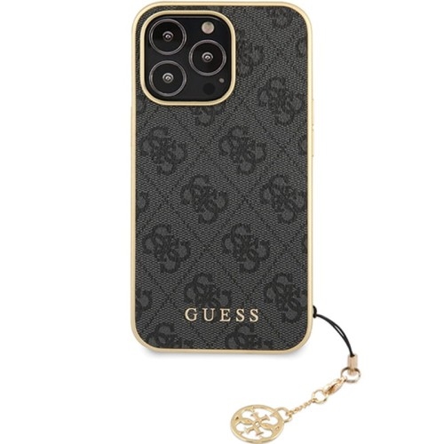 Image of Etui Guess 4G Charms Collection do iPhone 14 Pro, szare