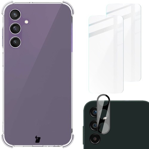 Image of Etui + 2x szkło + obiektyw Bizon Case Clear Pack do Galaxy A25 5G, przezroczyste