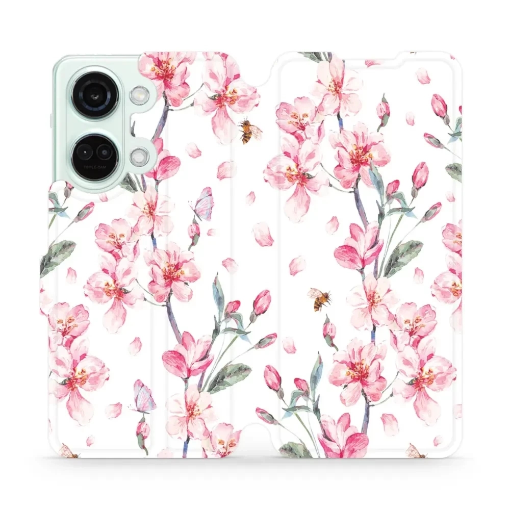 Etui z klapką do OnePlus Nord 3, Mobiwear Book, różowa wiosna