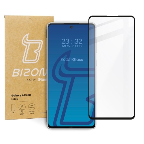 Image of Szkło hartowane Bizon Glass Edge do Galaxy A73 5G, czarne