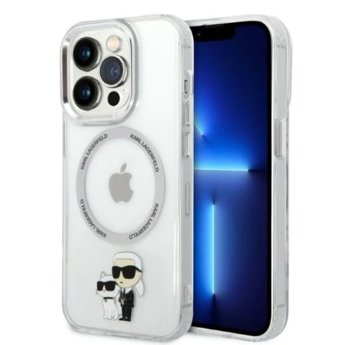 Image of Etui Karl Lagerfeld Hard Case Transparent Iconic Karl & Choupette MagSafe do iPhone 14 Pro Max, przezroczyste