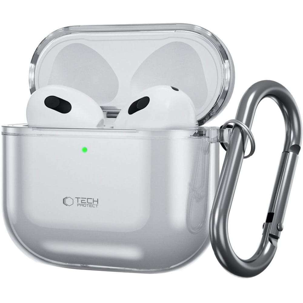 Etui Tech-Protect Flexair do Apple AirPods 4, przezroczysto-szare