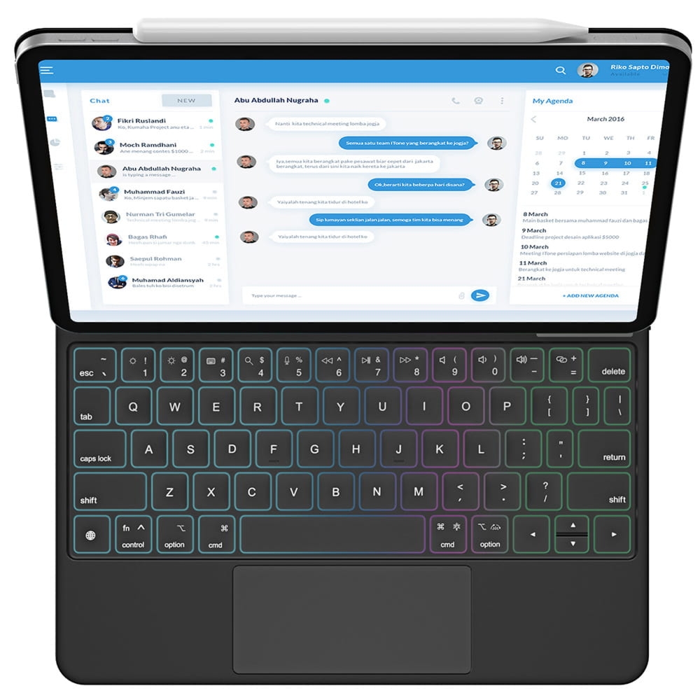 OUTLET: Etui z klawiaturą Bluetooth Dux Ducis (MK Series) do iPad Air 11″ / 10.9″ 2020-2026 / Pro 11″ 2018-2022, czarne