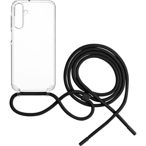 Image of Etui FIXED Pure Neck do Galaxy A15 / A15 5G, przezroczyste z czarną smyczką