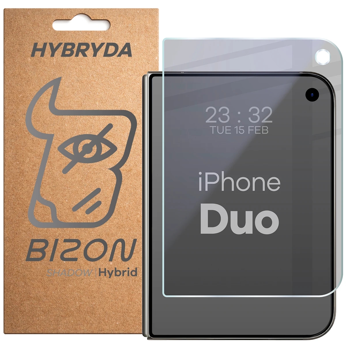 Prywatyzujące szkło hybrydowe Bizon Hybrid Shadow do iPhone Duo, matowe