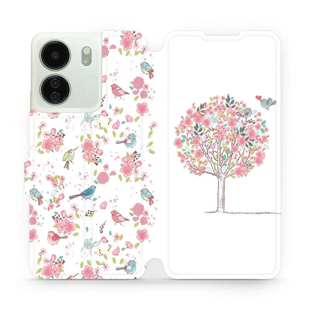 Etui z klapką do Xiaomi Redmi 13C 5G, Mobiwear Book, różowy gaj