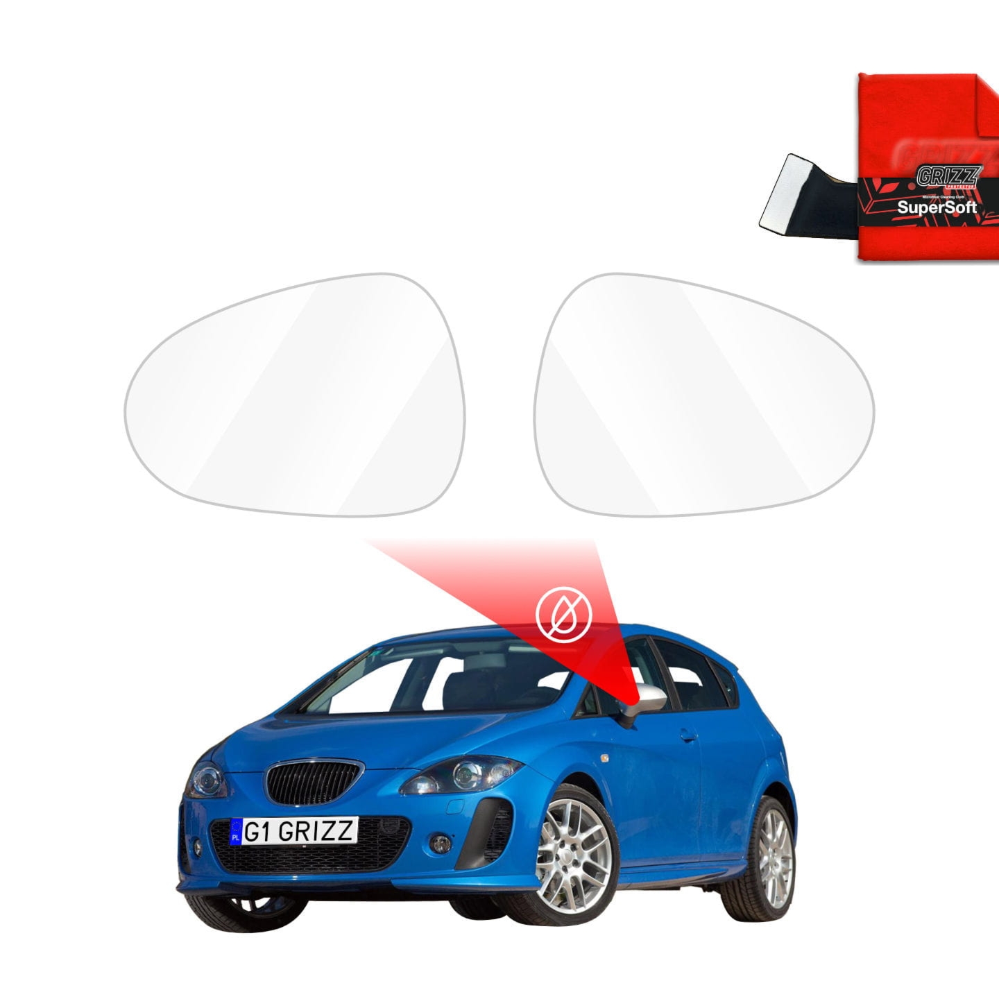 Folia przeciwdeszczowa Grizz Protector na lusterka do Seat Leon (2009-2020)
