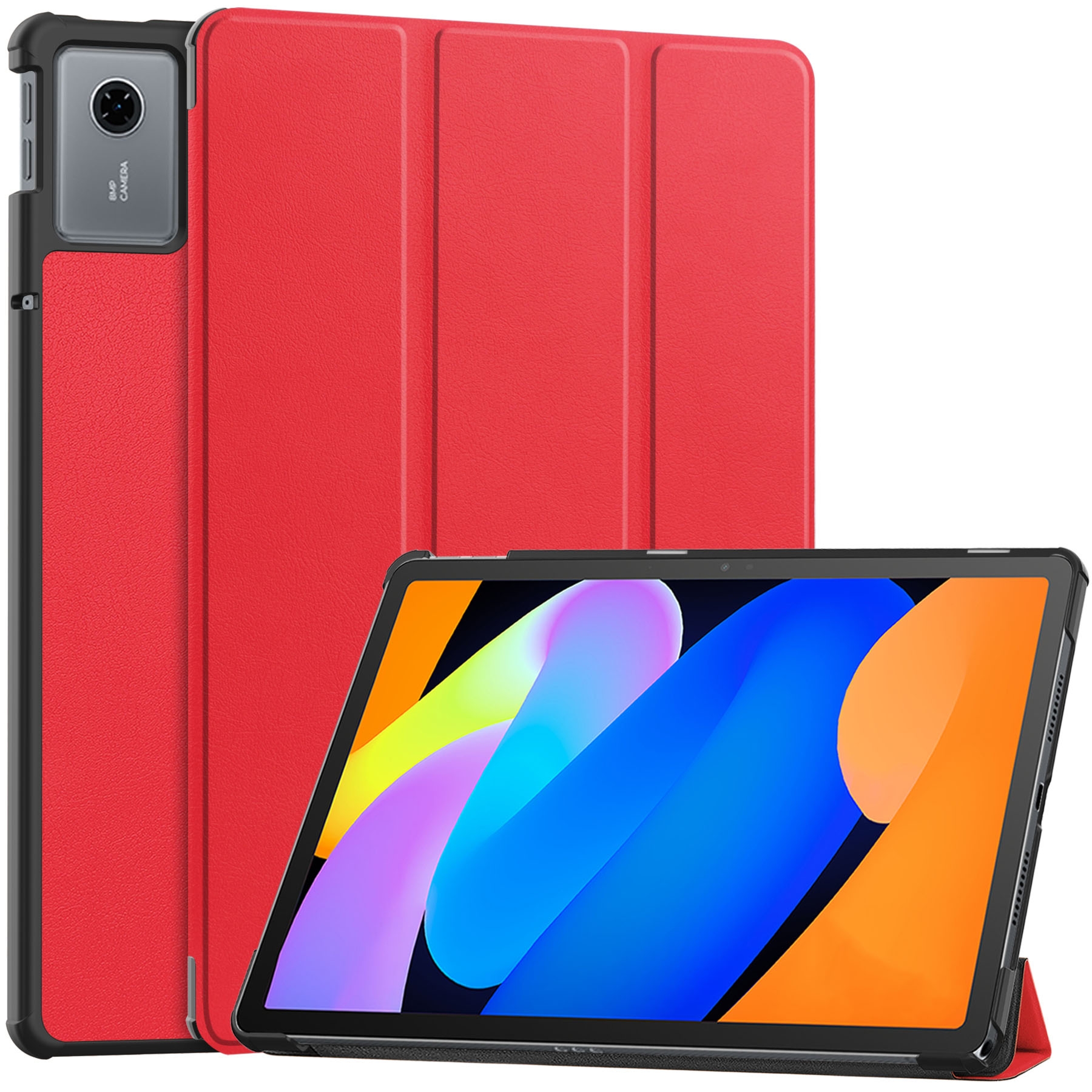 Etui z klapką Bizon Case Tab Croc do Lenovo Idea Tab 11, czerwone