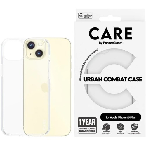 Image of Etui CARE by PanzerGlass Urban Combat Case do iPhone 15 Plus, przezroczyste