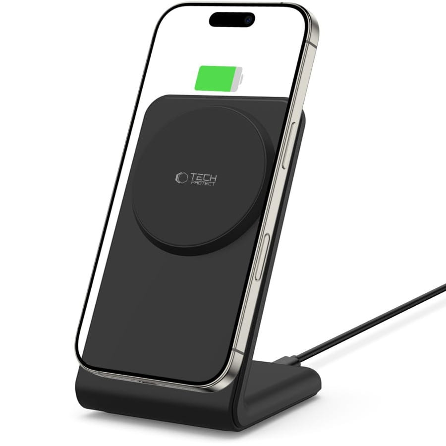 Image of Ładowarka indukcyjna Tech-Protect Qi15W A38 Wireless Charger do MagSafe, Qi, czarna