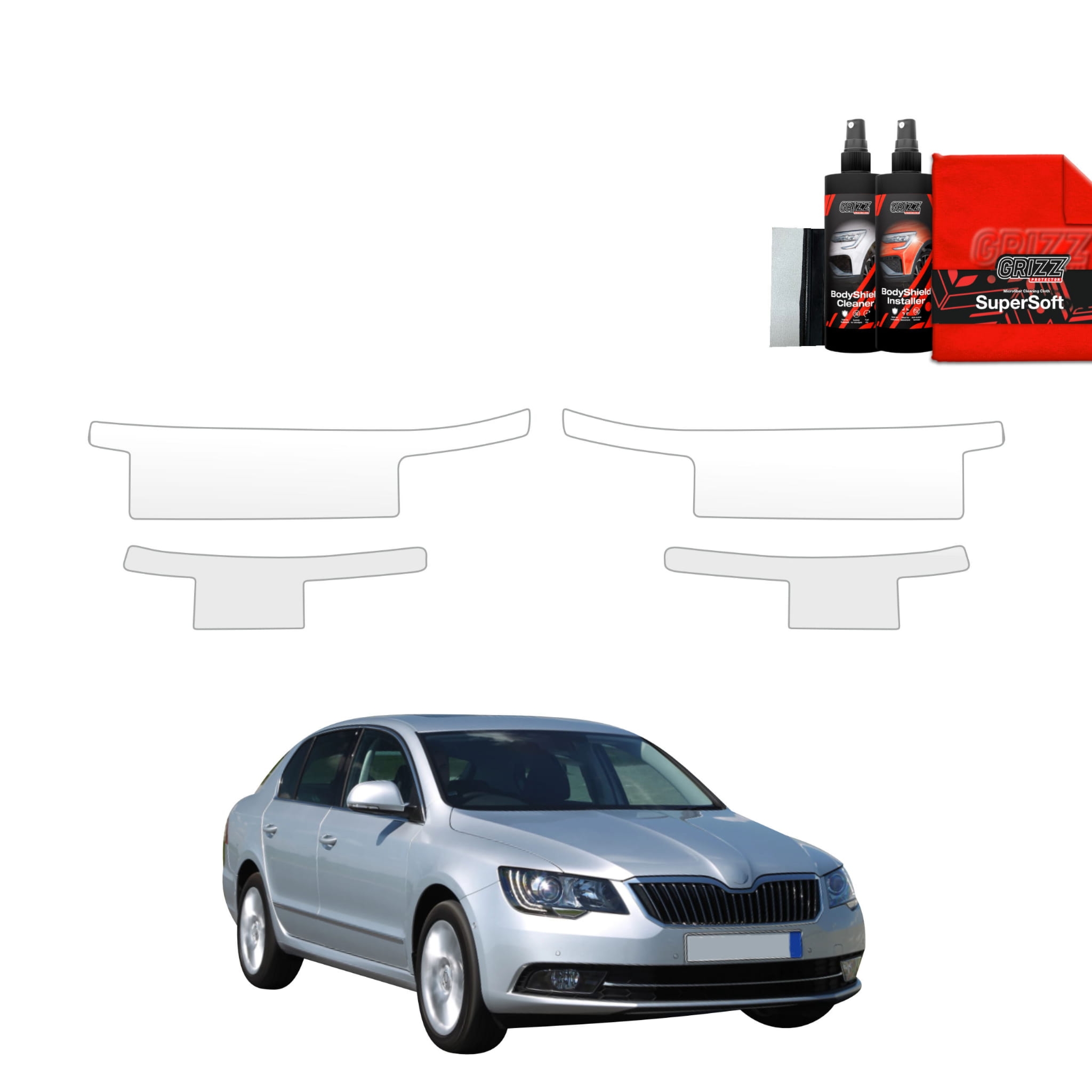 4w1 Folia ochronna na progi Grizz Protector do Skoda Superb 2 Facelifting (2013-2015)