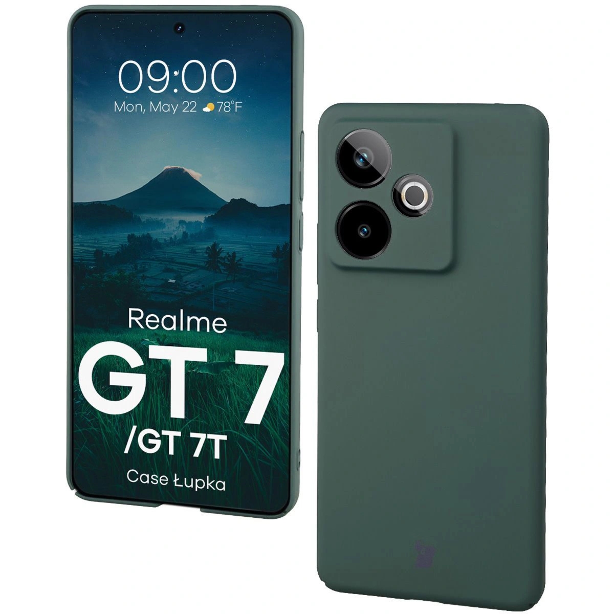 Etui Bizon Case Łupka do Realme GT 7 / 7T, zielone