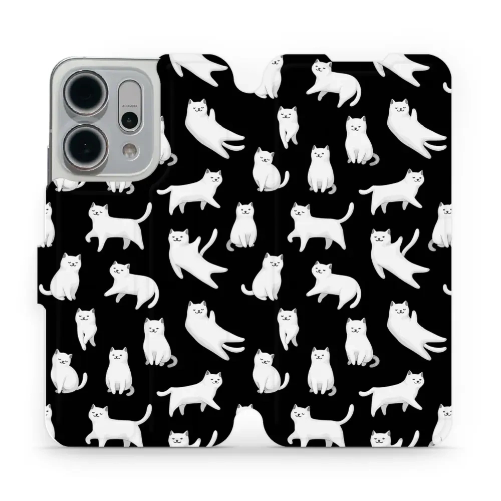 Etui z klapką do Oppo Reno 14, Mobiwear Book, kotki luna