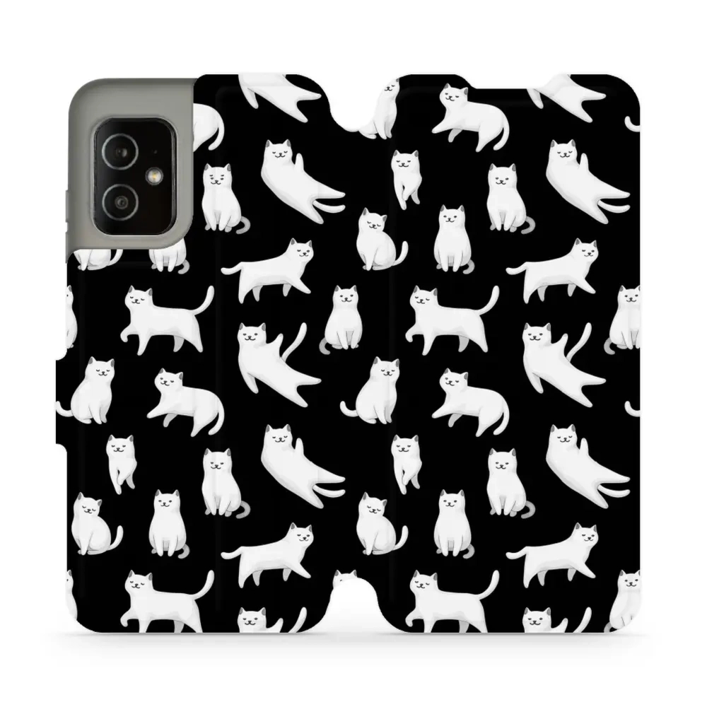Etui z klapką do Asus Zenfone 8, Mobiwear Book, kotki luna