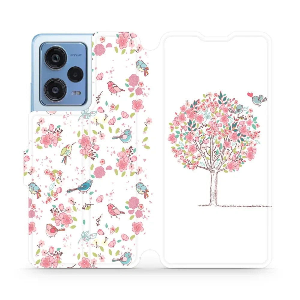 Etui z klapką do Xiaomi Redmi Note 12 Pro+ 5G, Mobiwear Book, różowy gaj