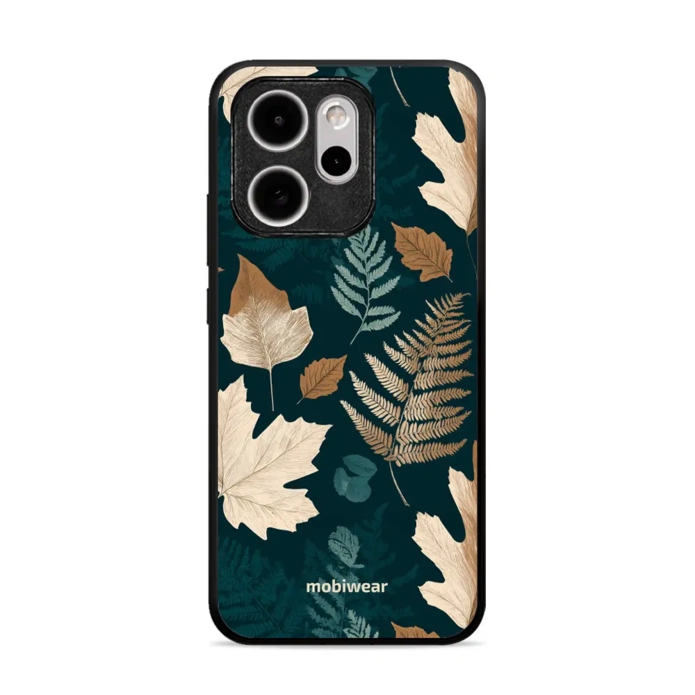 Etui ochronne do OPPO Reno15 Pro, Mobiwear Glossy Case, zielnik z liści i paproci
