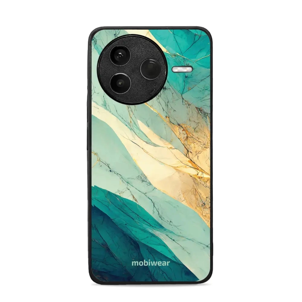 Etui ochronne do Xiaomi POCO F7 Pro, Mobiwear Glossy Case, turkusowy marmur