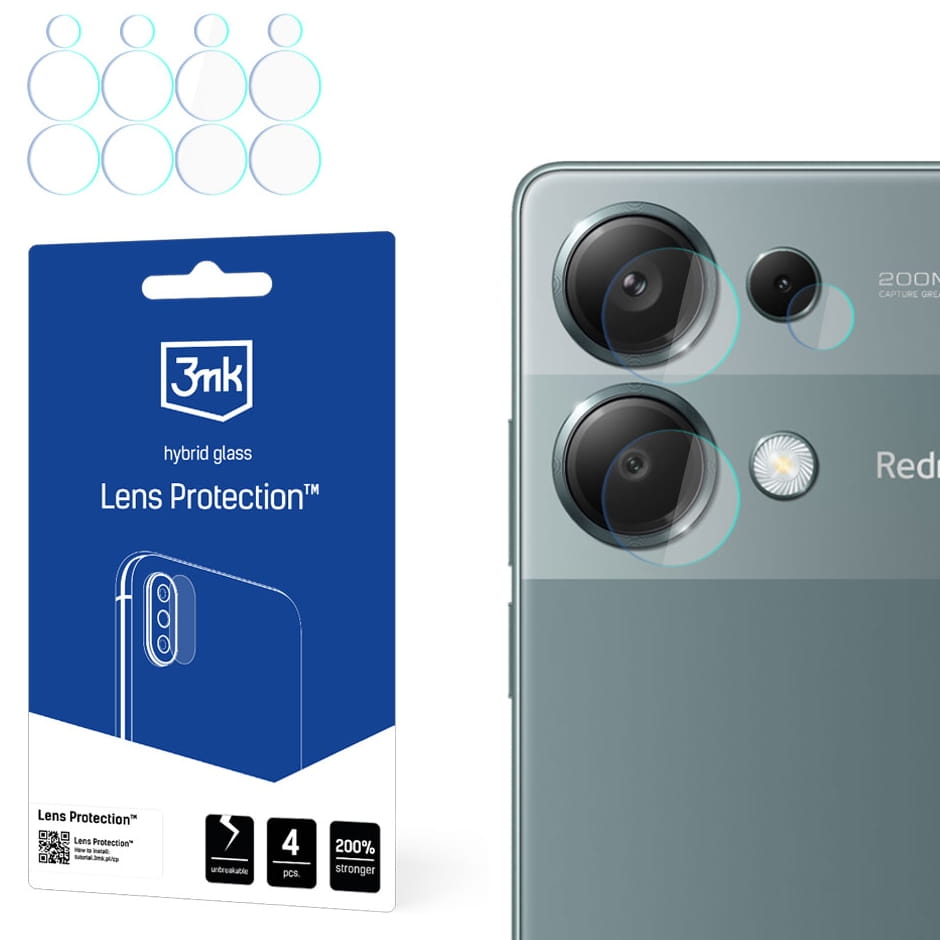 Image of Osłona na aparat 3mk Lens Protection do Redmi Note 13 Pro 4G, 4 zestawy