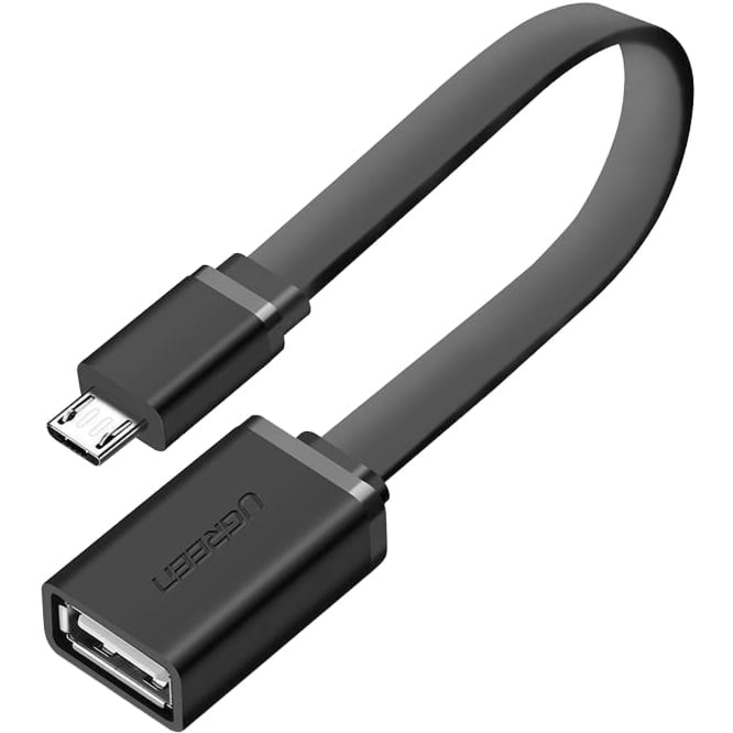 Adapter z MicroUSB (męski) do USB-A (żeński), Ugreen US133, 15 cm, czarny