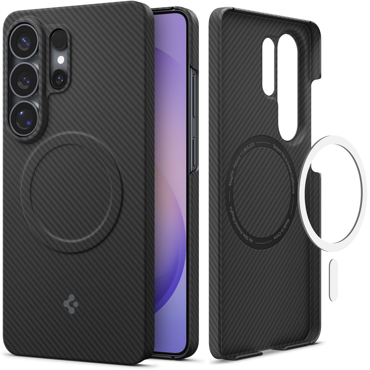 Etui Spigen Air Skin Aramid Mag do MagSafe do Galaxy S26 Ultra, czarne