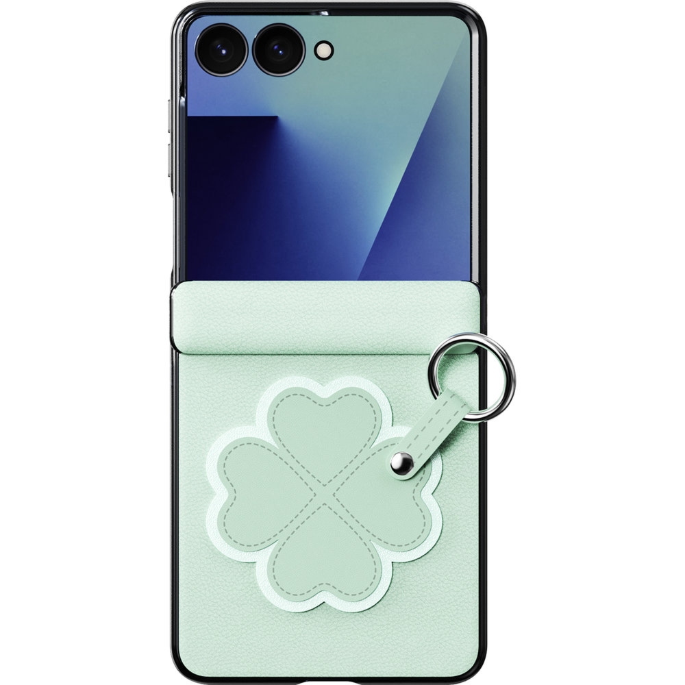 Etui ze smyczką Dux Ducis Luvy do Galaxy Z Flip8, zielone z koniczyną