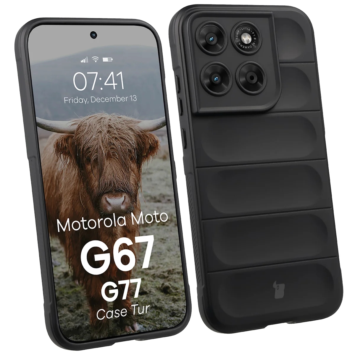 Pancerne etui Bizon Case Tur do Motorola Moto G87 5G / G77 5G / G67 5G, czarne