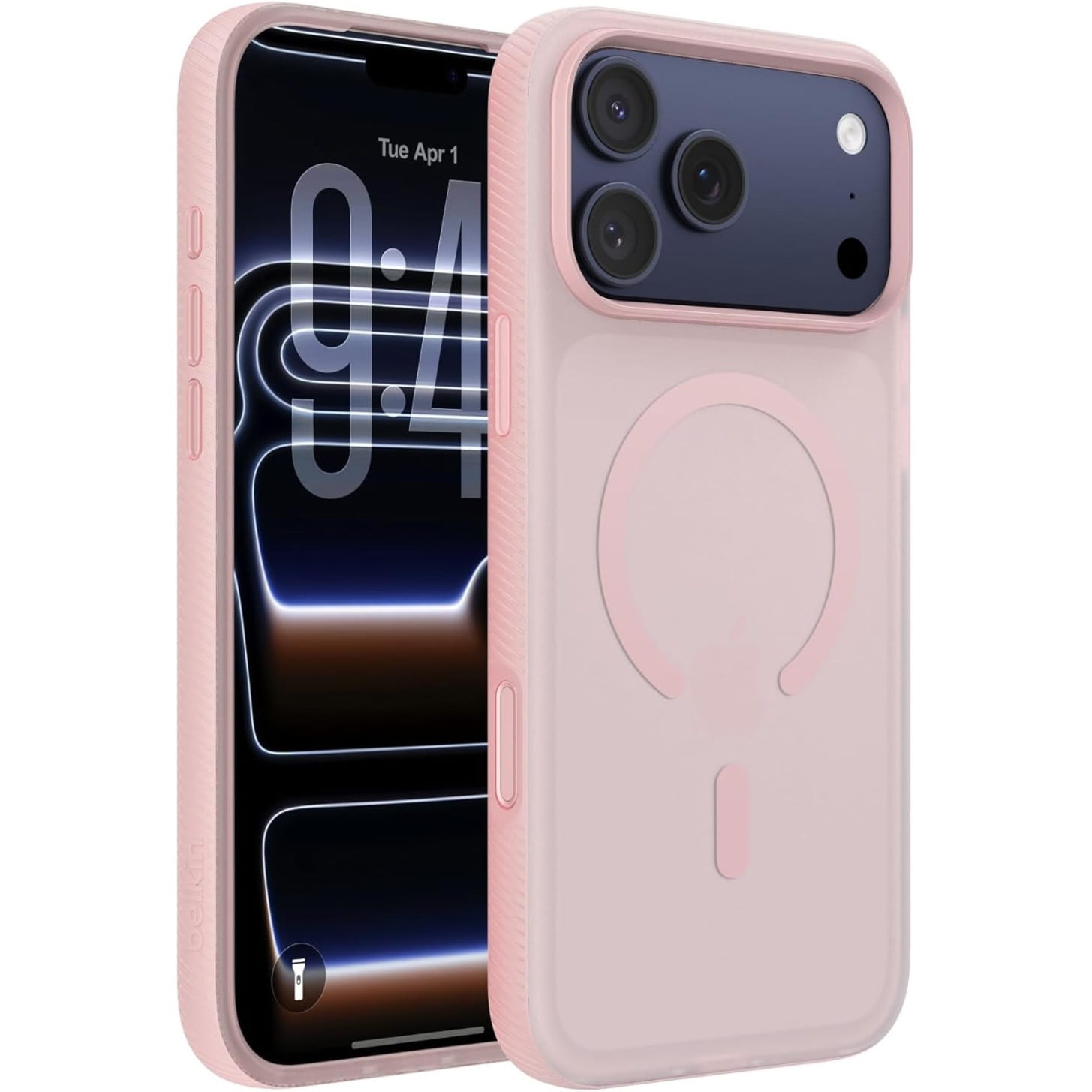Etui Belkin SheerForce Grip (CC) do MagSafe do iPhone 17 Pro Max, różowe