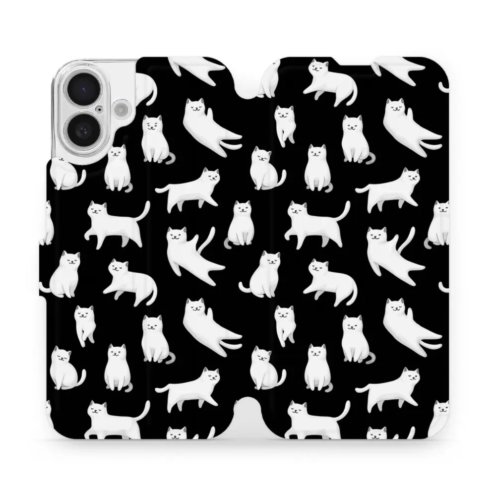 Etui z klapką do iPhone 16 Plus, Mobiwear Book, kotki luna