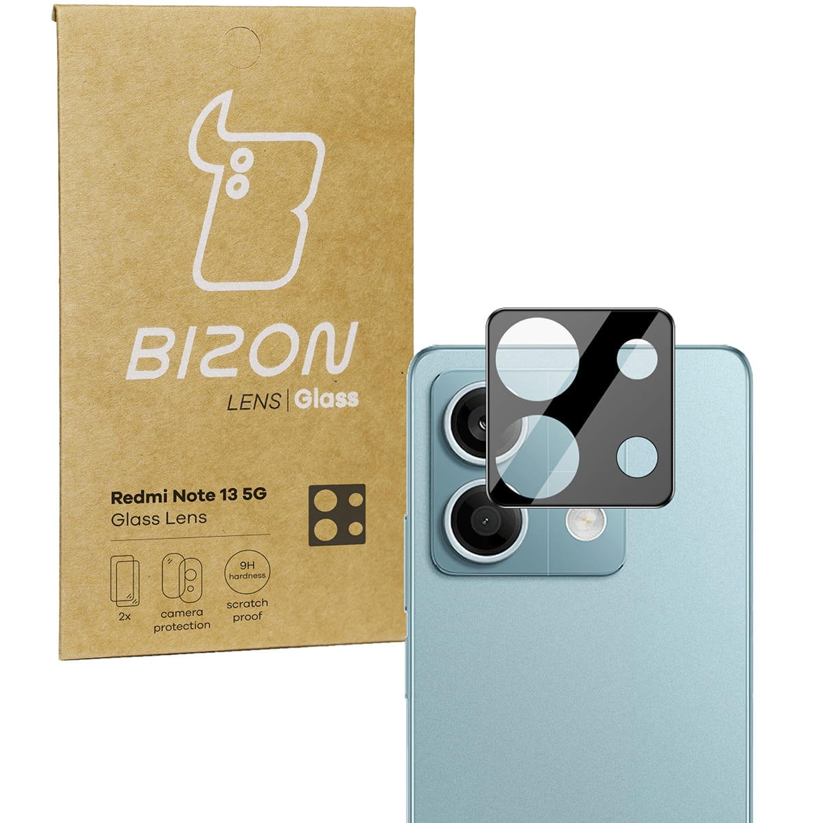 Szkło na aparat Bizon Glass Silk Lens do Xiaomi Redmi Note 13 5G, 2 sztuki