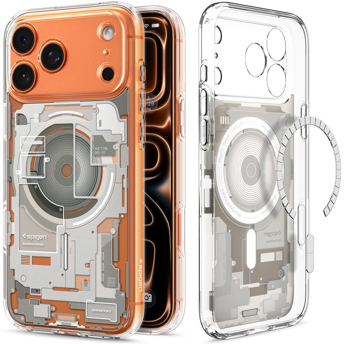 Etui Spigen Ultra Hybrid Mag do MagSafe do iPhone 17 Pro Max, beżowo-przezroczyste (Zero One)