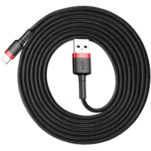 Image of Kabel Baseus Cafule 1,5A USB-A do Lightning 2m, czarno-czerwony