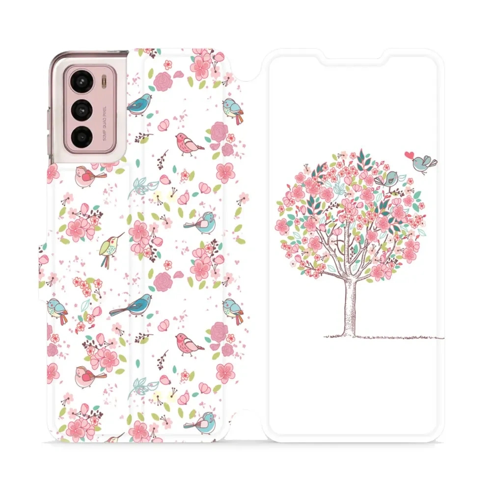 Etui z klapką do Motorola Moto G42, Mobiwear Book, różowy gaj