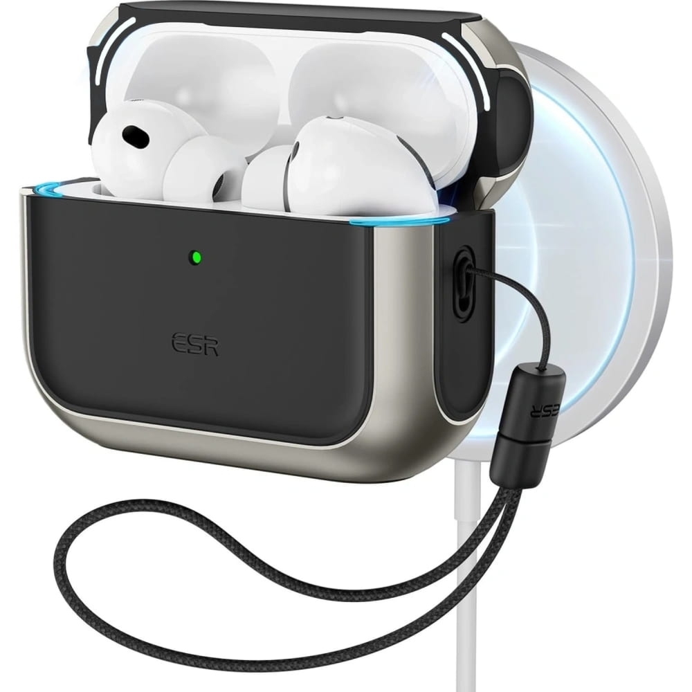 Etui ESR Orbit HaloLock MagSafe do AirPods Pro 3, czarno-tytanowe