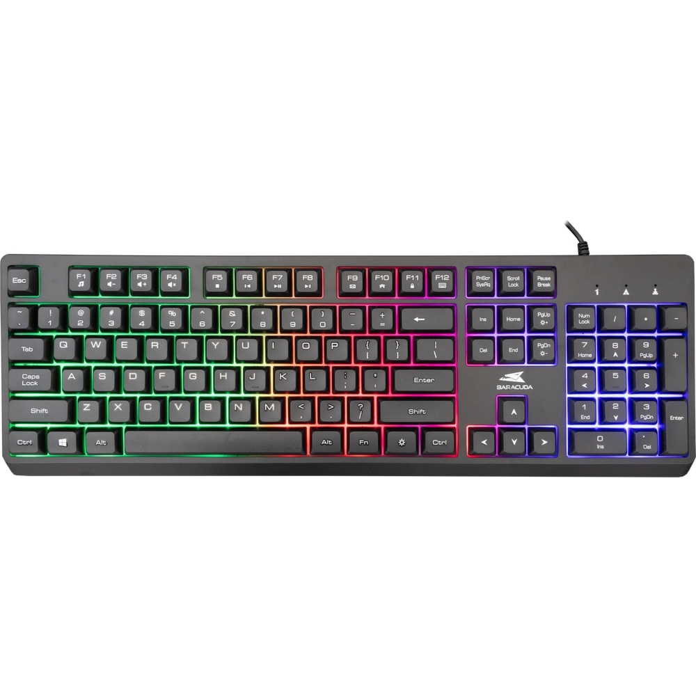 Klawiatura gamingowa przewodowa RGB, Baracuda STARFISH USB, 104 klawisze, czarna