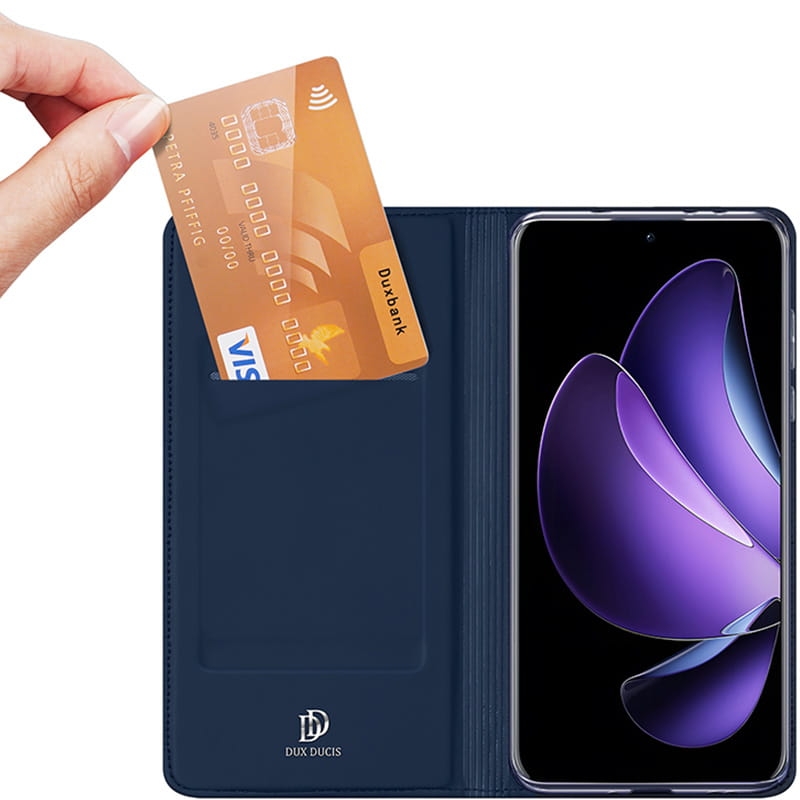 Image of Etui z klapką Dux Ducis Skin Pro do Oppo Reno13 Pro, granatowe