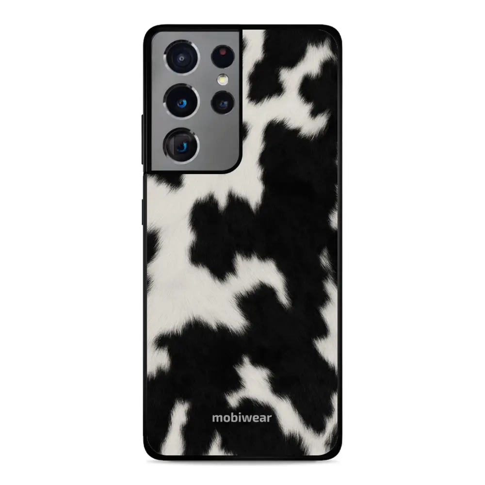 Etui ochronne do Galaxy S21 Ultra, Mobiwear Glossy Case, krowie futerko