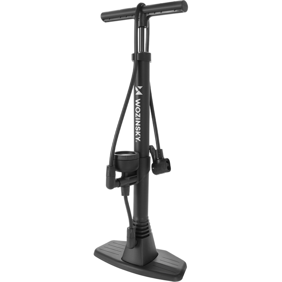 Pompka rowerowa z manometrem, podłogowa Wozinsky WPR-02, czarna
