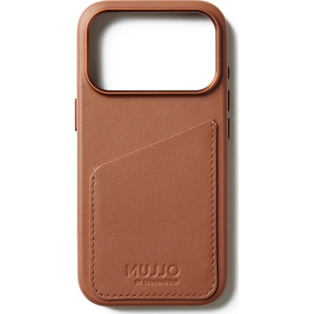 Etui Mujjo Full Leather Wallet Case MagSafe do iPhone 17 Pro, brązowe