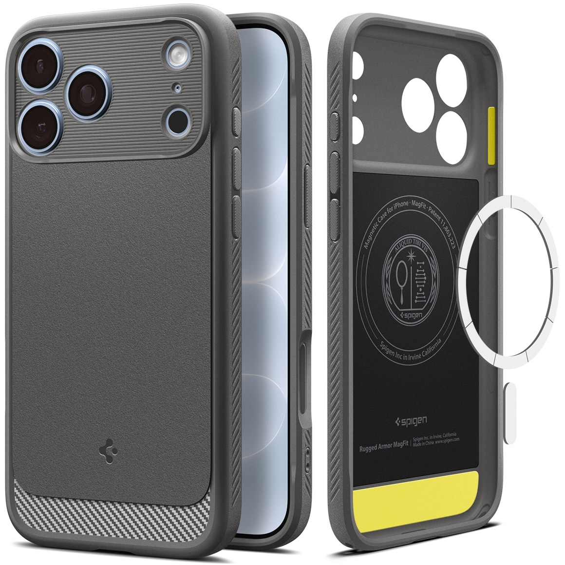 Etui Spigen Rugged Armor Mag do MagSafe do iPhone 18 Pro Max, szare