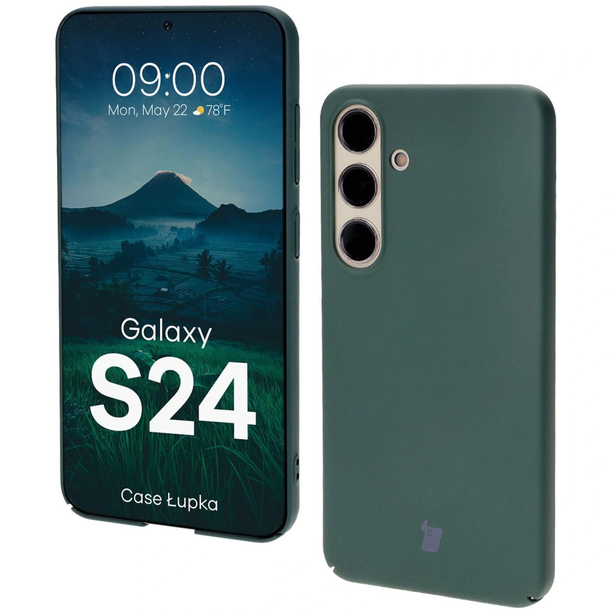 Etui Bizon Case Łupka do Galaxy S24, zielone