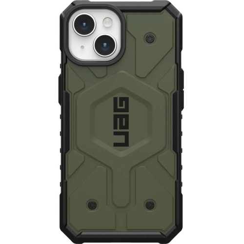 Image of Etui Urban Armor Gear Pathfinder MagSafe do iPhone 15, oliwkowe