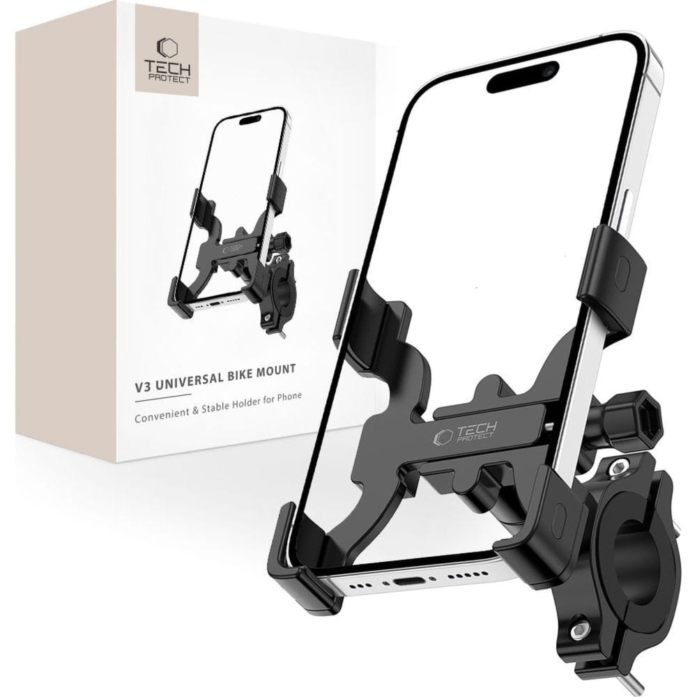 OUTLET: Uchwyt rowerowy na telefon Tech-Protect V3 Universal Bike Mount, czarna