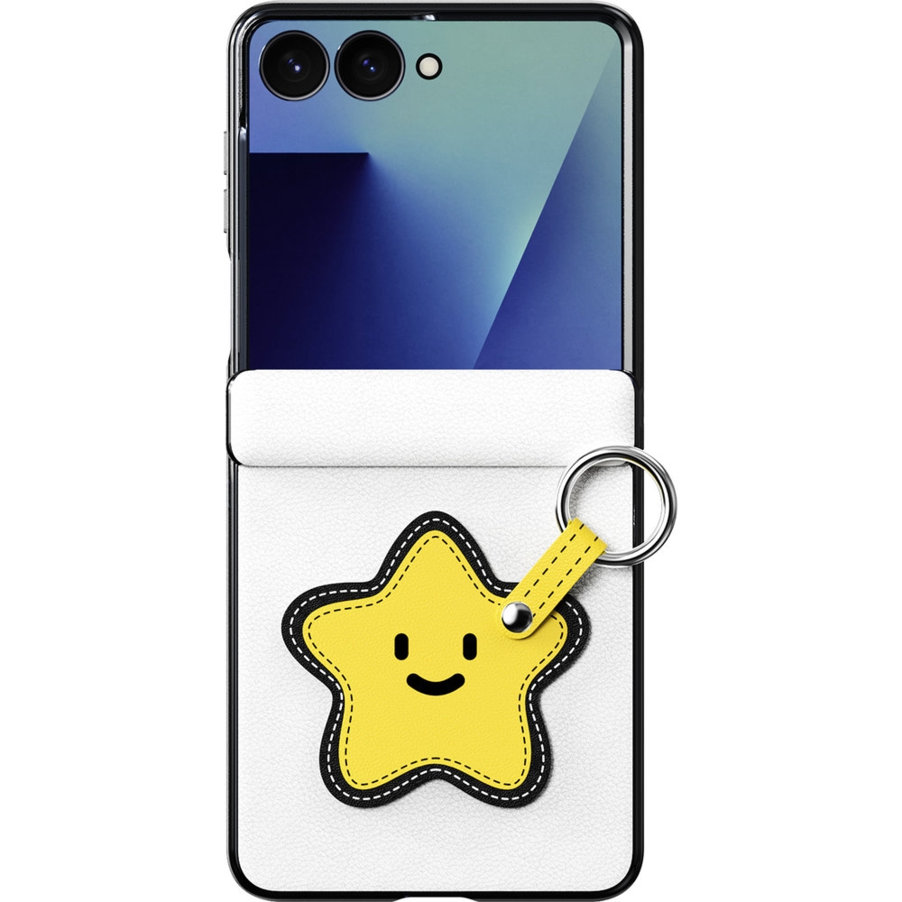 Etui ze smyczką Dux Ducis Luvy do Galaxy Z Flip8, białe z żółtą gwiazdą