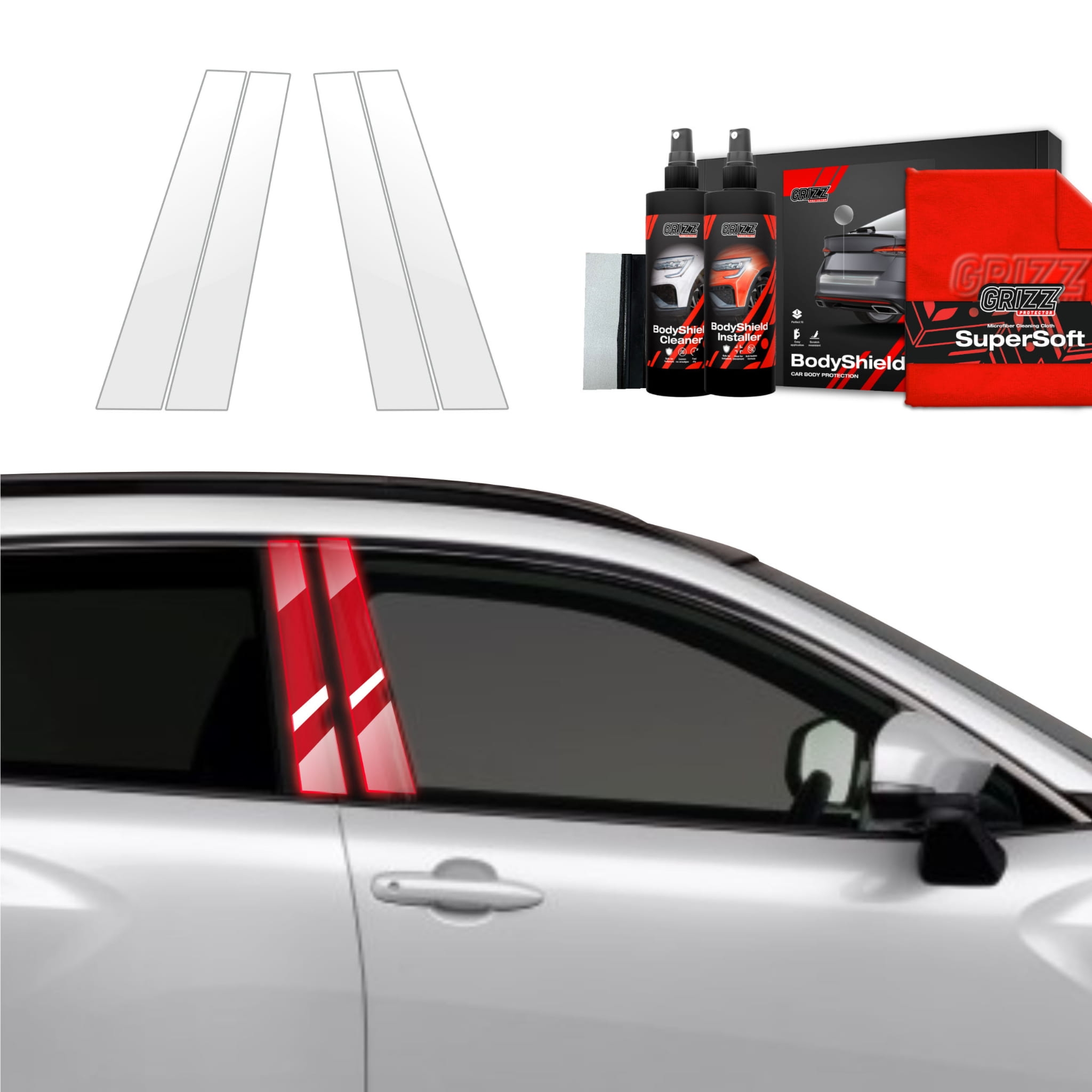 4w1 Folia ochronna Grizz Protector na słupki do Toyota Corolla Cross (2022-2026)