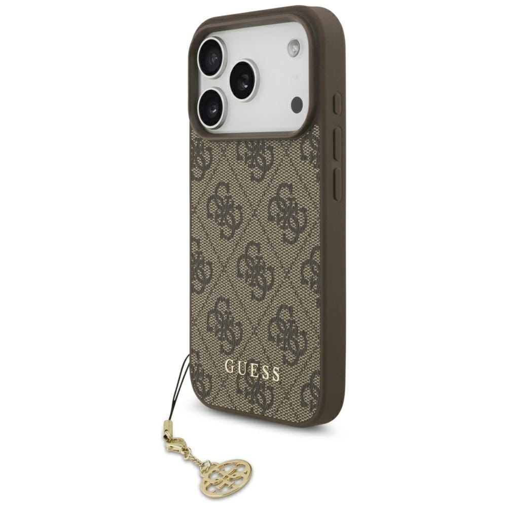 Etui Guess 4G Charms Collection do iPhone 17 Pro, brązowe