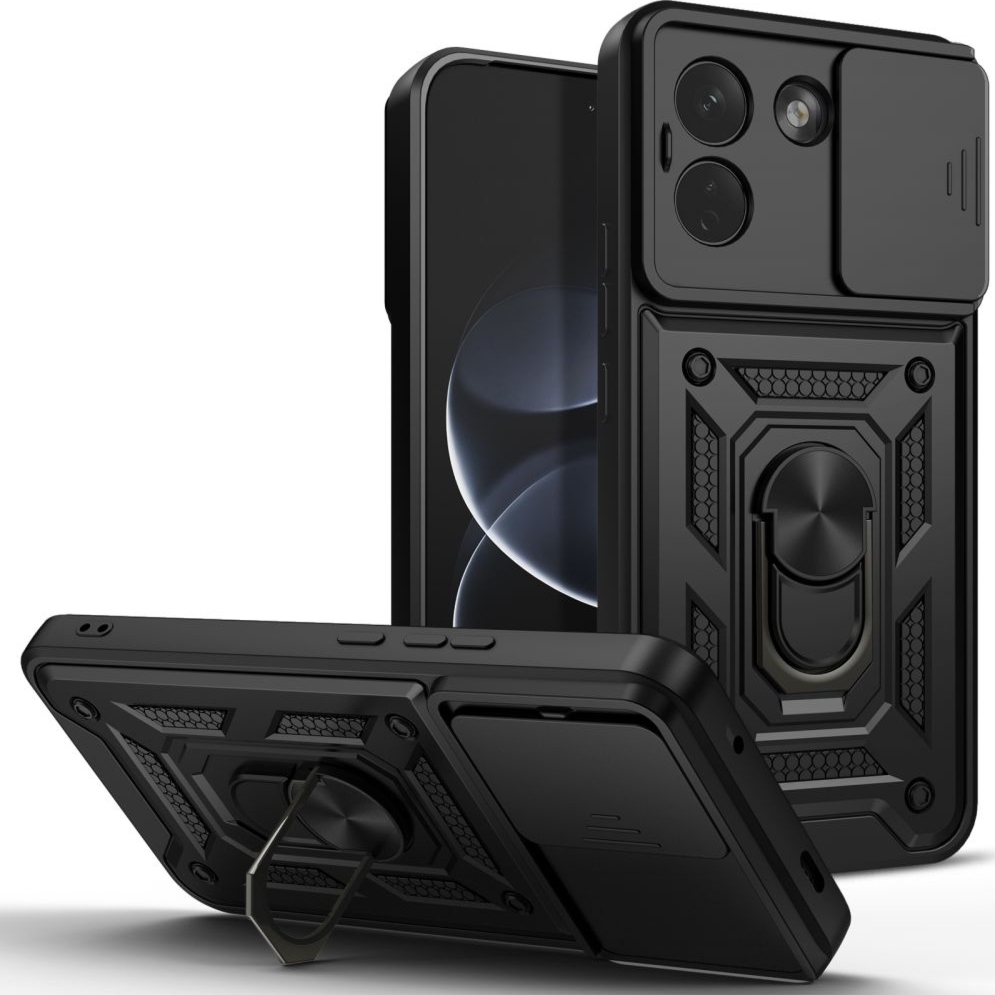 Etui z ringiem Tech-Protect Camshield Pro do Xiaomi Redmi Note 17 Pro 5G, czarne