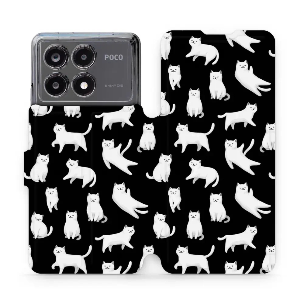 Etui z klapką do Xiaomi POCO X6 Pro, Mobiwear Book, kotki luna