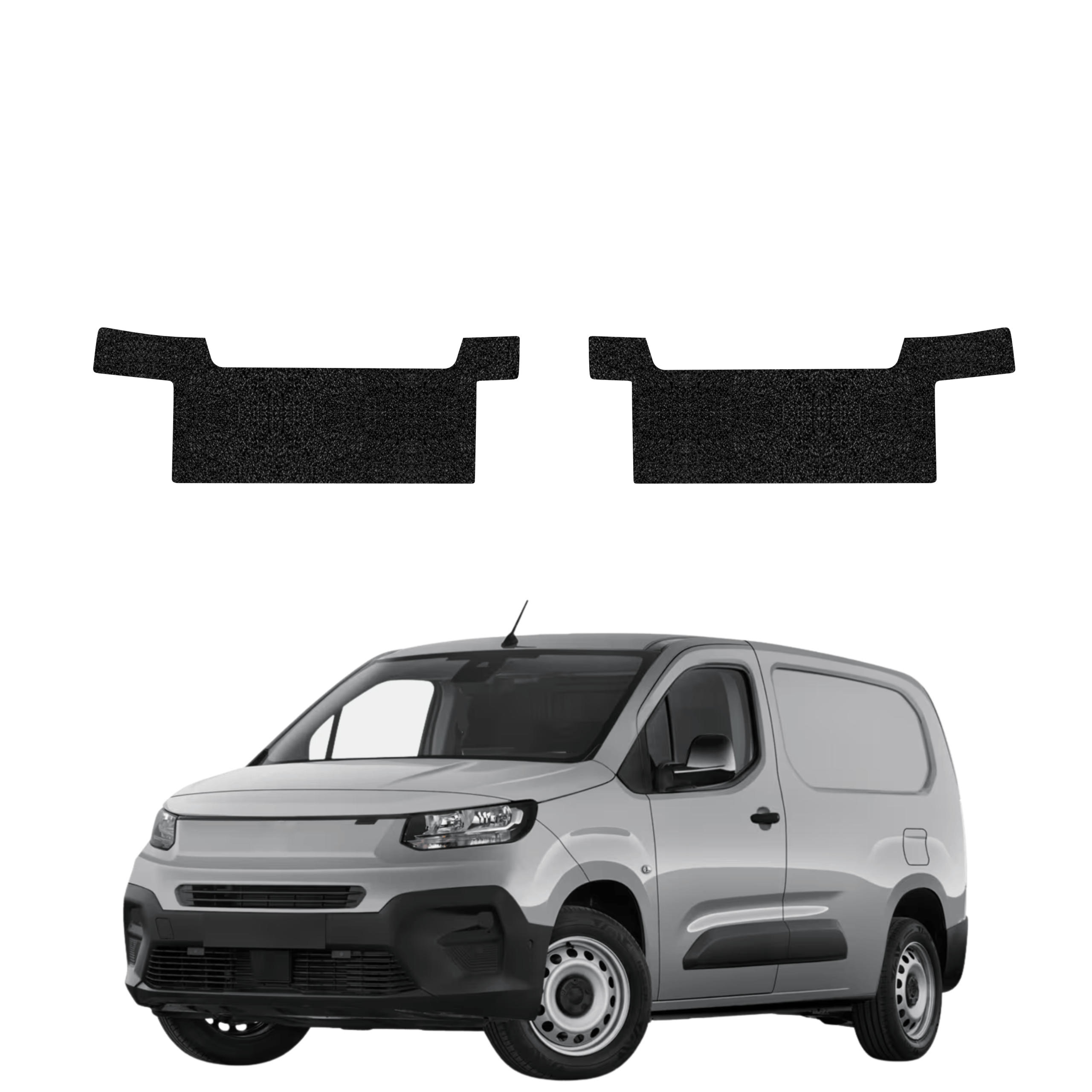 2w1 Czarna powłoka techniczna Grizz Protector na przednie progi Fiat Doblo Cargo (2018-2026)