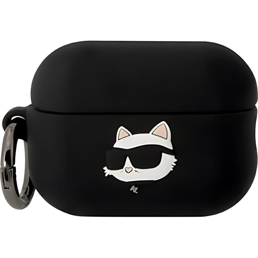 Image of Etui Karl Lagerfeld Choupette Head Silicone do AirPods Pro 2, czarne