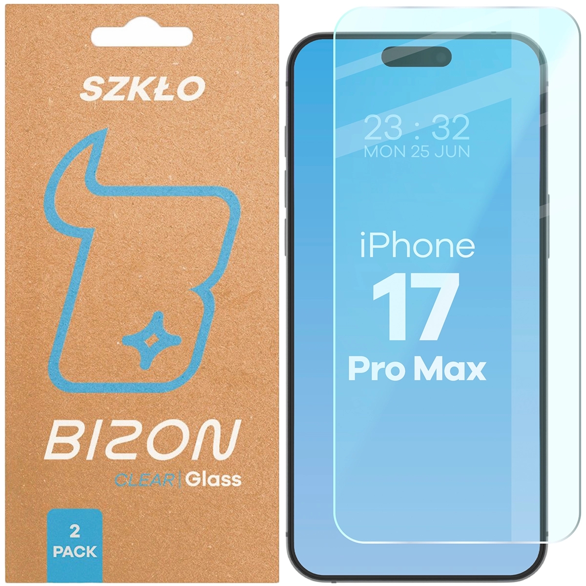 Szkło hartowane Bizon Glass Clear Duo do iPhone 17 Pro Max, 2 sztuki